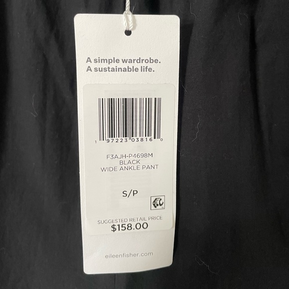 Eileen Fisher Washed Organic Cotton Poplin Wide-Leg Pant - Picture 9 of 9